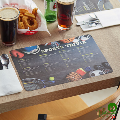 10" x 14" Sports Trivia Paper Placemat By Prime - 1,000/Case