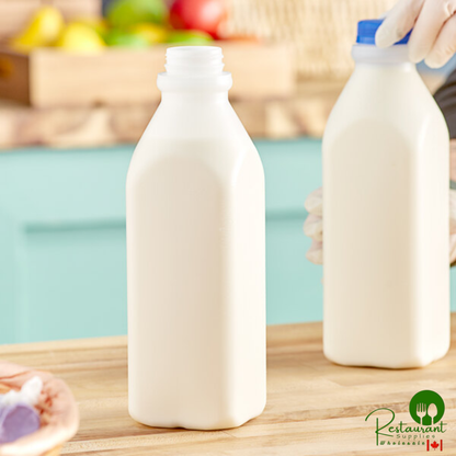 1 Quart (32 oz.) Translucent HDPE Tall Milk Jug without Handle - 192/Case