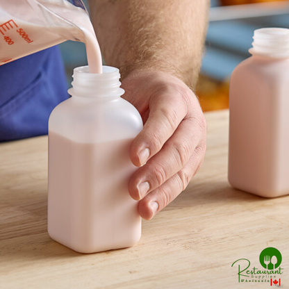 12 oz. Translucent HDPE Square Milk Bottle - 450/Case
