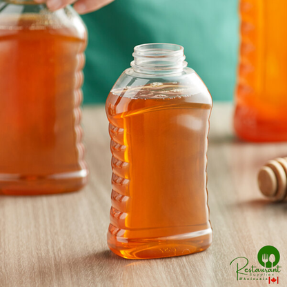11 oz. (16 oz. Honey Weight) Ribbed Hourglass PET Honey Bottle - 295/Case