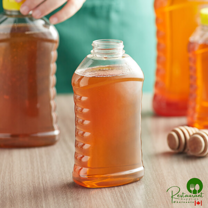 16 oz. (24 oz. Honey Weight) Ribbed Hourglass PET Honey Bottle - 190/Case