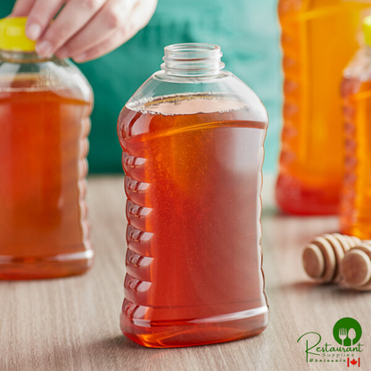 22 oz. (32 oz. Honey Weight) Ribbed Hourglass PET Honey Bottle - 159/Case