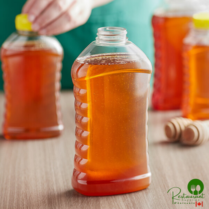 27 oz. (40 oz. Honey Weight) Ribbed Hourglass PET Honey Bottle - 135/Case