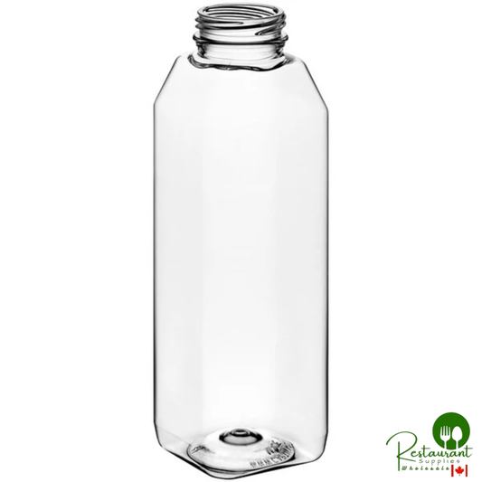 Captiva Containers 16 oz. Customizable Tall Square PET Clear Juice Bottle - 160/Case