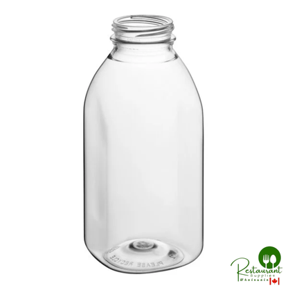 Captiva Containers 12 oz. Customizable Square Milkman PET Clear Juice Bottle - 160/Case