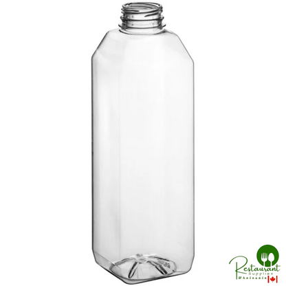 Captiva Containers 32 oz. Customizable Square PET Clear Juice Bottle - 104/Case