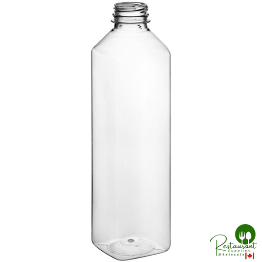 Captiva Containers 32 oz. Customizable Tall Square PET Clear Juice Bottle - 104/Case