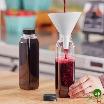 Captiva Containers 12 oz. Tall Square PET Clear Juice Bottle with Black Lid - 228/Case