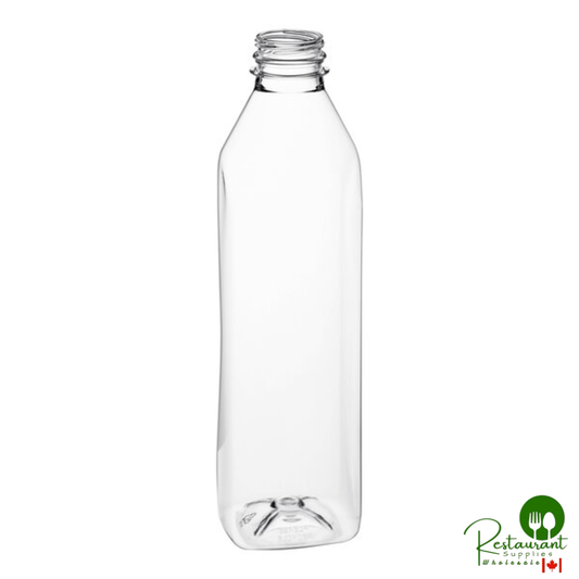 Captiva Containers 32 oz. Customizable Tall Square Milkman PET Clear Bottle - 104/Case