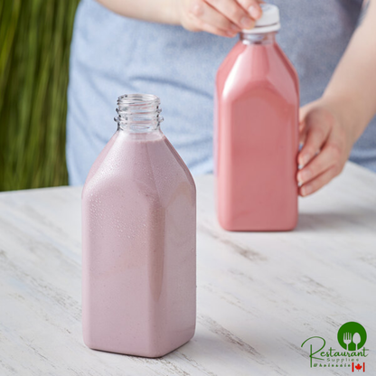 Captiva Containers 32 oz. Customizable Square Milkman PET Clear Bottle - 77/Case