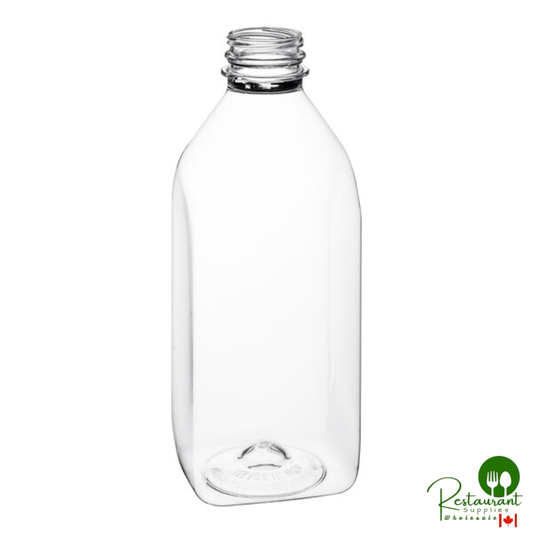Captiva Containers 32 oz. Customizable Square Milkman PET Clear Bottle - 77/Case