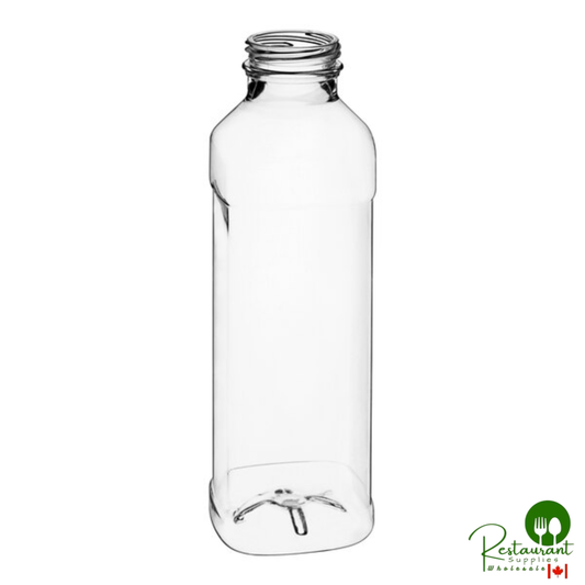 Captiva Containers 16 oz. Square PET Clear Juice Bottle with Recessed Label Panel - 160/Case