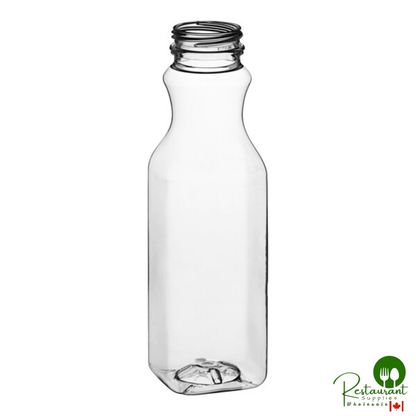 Captiva Containers 12 oz. Square Carafe PET Clear Juice Bottle - 198/Case