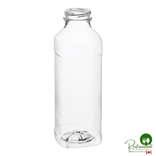 Captiva Containers 15.2 oz. Square PET Clear Juice Bottle with Recessed Label Panel - 160/Case