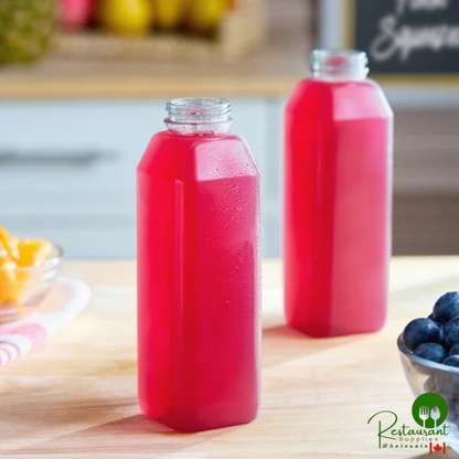 Captiva Containers 16 oz. Tall Square rPET Clear Juice Bottle - 160/Case