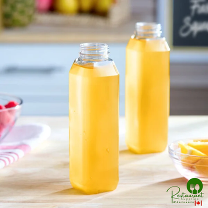 Captiva Containers 12 oz. Tall Square rPET Clear Juice Bottle - 228/Case