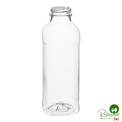 Captiva Containers 14.5 oz Square PET Clear Juice Bottle with Recessed Label Panel - 160/Case