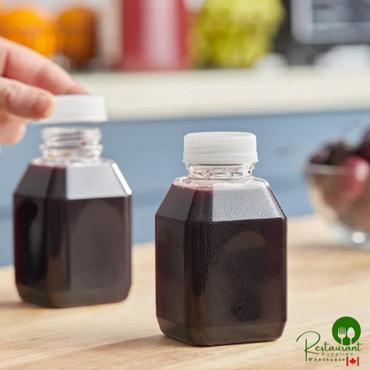 Captiva Containers 8 oz. Square PET Clear Juice Bottle with Clear Lid - 320/Case