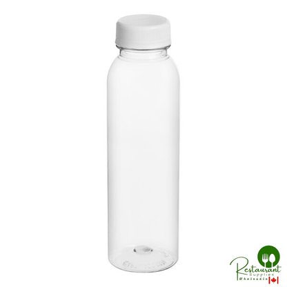 Captiva Containers 12 oz. Round PET Clear HPP Juice Bottle with White Lid - 210/Case