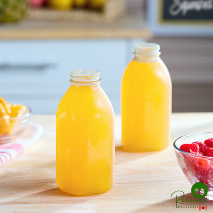 Captiva Containers 12 oz. Square Milkman rPET Clear Juice Bottle - 160/Case