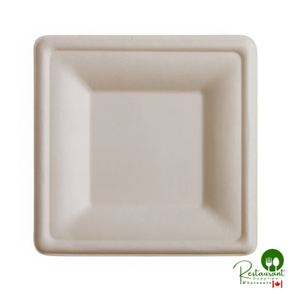 Fineline 43SP08 Conserveware 8" Bagasse Square Plate - 500/Case