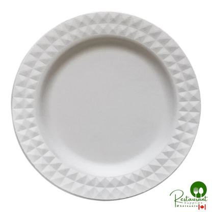 Jungle Decor 7" No PFAS Added Compostable Sugarcane Pulp Plate - 1,000/Case