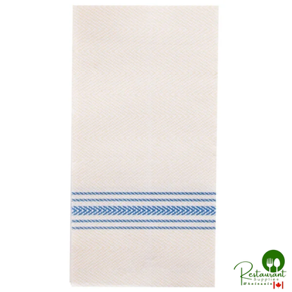 Hoffmaster FP1112 15 1/2" x 15 1/2" FashnPoint® White/Black Dishtowel Print Dinner Napkin - 800/Case