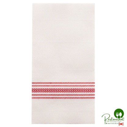 Hoffmaster FP1112 15 1/2" x 15 1/2" FashnPoint® White/Black Dishtowel Print Dinner Napkin - 800/Case
