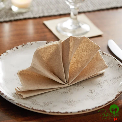 Hoffmaster 125089 14 1/2" x 14 1/2" Linen-Like Natural Flat-Pack Dinner Napkin - 1,000/Case