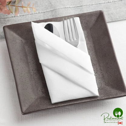 Hoffmaster 125043 Flat Pack 14 1/2" x 14 1/2" White Linen-Like Dinner Napkin - 1,000/Case