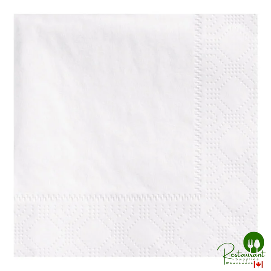 Hoffmaster 9 1/2" Square White 2-Ply Regal-Embossed 1/4 Fold Paper Beverage / Cocktail Napkin - 1,000/Case