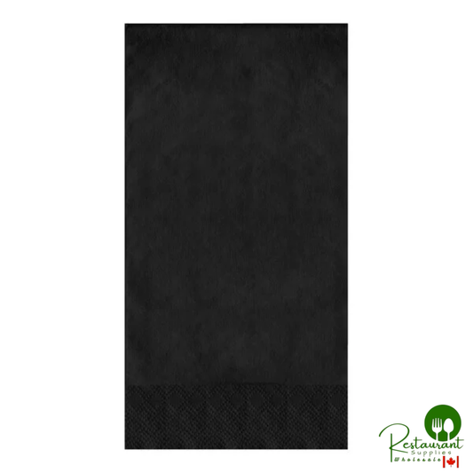 Creative Converting 12 3/4" x 16" Black Velvet 2-Ply 1/6 Fold Guest Towel / Buffet Napkin - 600/Case