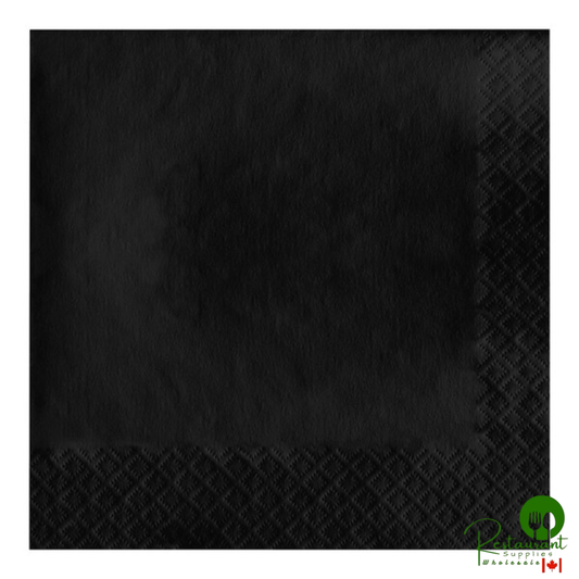 Creative Converting 139194135 Black Velvet 2-Ply 1/4 Fold Luncheon Napkin - 600/Case