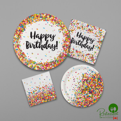 Creative Converting 324664 Happy Birthday Sprinkles 2-Ply Luncheon Napkins - 192/Case