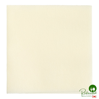 10" x 10" Cream Airlaid Linen-Feel 1/4 Fold Beverage Napkin By Prime - 1,000/Case