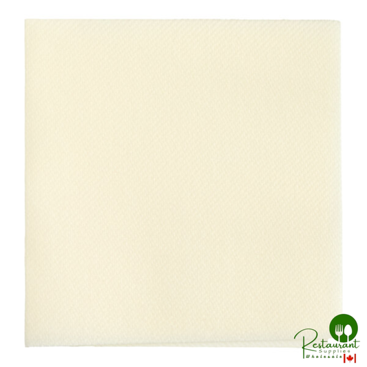 10" x 10" Cream Airlaid Linen-Feel 1/4 Fold Beverage Napkin By Prime - 1,000/Case