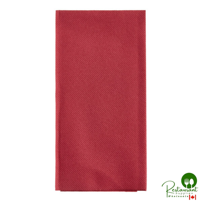12" x 17" Burgundy Airlaid Linen-Feel 1/6 Fold Guest Towel By Prime - 500/Case