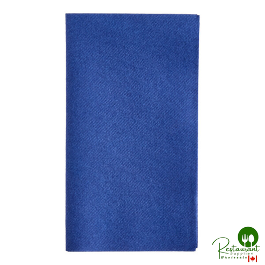 15" x 17" Navy Airlaid Linen-Feel 1/8 Fold Dinner Napkin By Prime - 500/Case