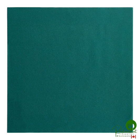 16" x 16" Hunter Green Airlaid Linen-Feel Flat-Packed Paper Napkin By Prime - 500/Case