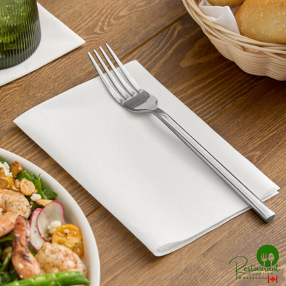 14" x 14" White Linen-Feel Flat-Packed Dinner Napkin By Prime - 1,000/Case