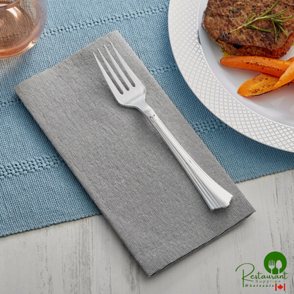Black Tweed Linen-Feel Flat-Packed Dinner Napkin 16" x 16" By Prime - 500/Case