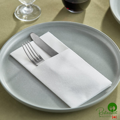 White Customizable Linen-Feel Pocket Fold Dinner Napkin By Prime - 300/Case
