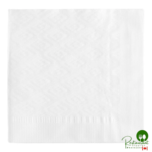 15 3/4" Square White 2-Ply 1/4 Fold WrapNap Dinner Napkin with Kraft Self-Adhering Paper Napkin Band By Prime - 2,750/Case