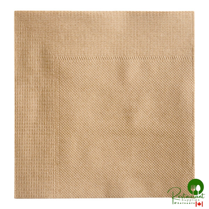 2-Ply Natural Kraft Beverage / Cocktail Napkin By Prime - 3,000/Case