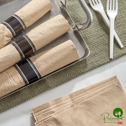 WrapNap 2-Ply Natural Kraft 1/4 Fold Dinner Napkin 16" x 16" By Prime - 3,000/Case