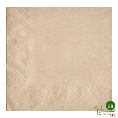 WrapNap 2-Ply Natural Kraft 1/4 Fold Dinner Napkin 16" x 16" By Prime - 3,000/Case