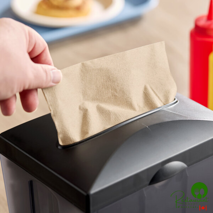 11 1/2" x 12 1/2" 1-Ply Full-Fold Natural Kraft Dispenser Napkin By Prime - 6,000/Case