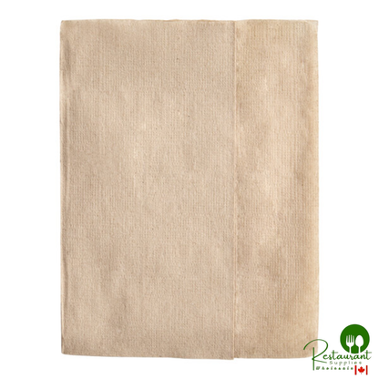 11 1/2" x 12 1/2" 1-Ply Full-Fold Natural Kraft Dispenser Napkin By Prime - 6,000/Case