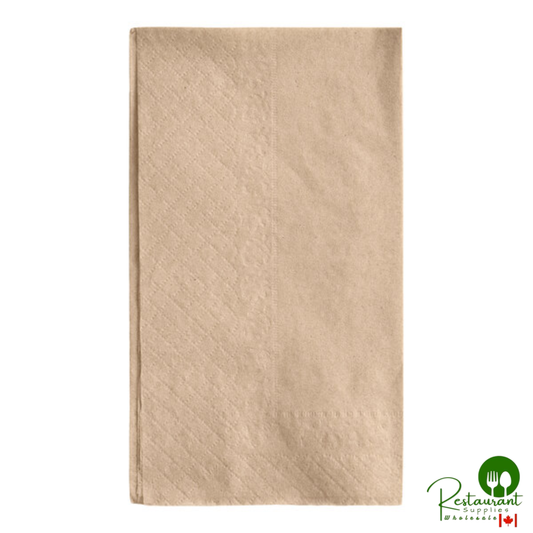 14" x 17" 1-Ply Natural Kraft Dinner Napkin By Prime - 3,000/Case