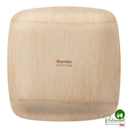 Bambu® 063100 Veneerware® 7" Disposable Square Bamboo Plate - 100/Box | Canada